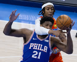 Philadelphia 76ers star joel embiid has been compared to nba legend hakeem olajuwon plenty of times in the past. Joel Embiid Scores 27 Points 76ers Beat Thunder 117 93