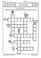Mots fléchés ce1 à imprimer. Mots Fleches En Lecture Gs Cp Ce1 Les Coccinelles