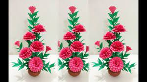 Diy Home Decoration Paper Flowers Easy Paper Flower Handmade Decorat Paper Flowers Easy Paper Flowers Flower Crafts