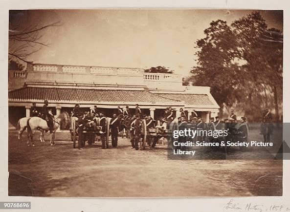 A photograph of a battery of artillery, taken by Felice Beato during... News Photo - Getty Images