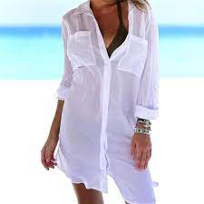 Classic Beach Cover Up Front Pockets In 2020 Women S Swimsuits Cover Ups Cover Beachwear Casual Tops For Women