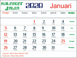 Kalender Jawa 2020 Lengkap Wuku Sosialpost Tanggal satu masuk ke hari sabtu pahing dan seterusnya hingga ke hari 31 masuk kedalam hari pahing atau di hari senin. sosialpost