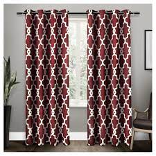 Custom burgundy curtains to match your needs. Set Of 2 63 X52 Ironwork Sateen Woven Room Darkening Window Curtain Panel Burgundy Exclusive Home Target