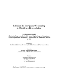 Für landesbauaufgaben werden die formblätter genauso gerne eingesetzt wie im rahmen. Leitfaden Fur Energiespar Contracting In Offentlichen Liegenschaften