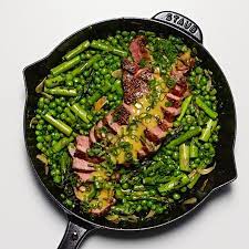 One Skillet Steak And Spring Veg With Spicy Mustard Recipe Easy Dinner Recipes Easy Dinner Dinner
