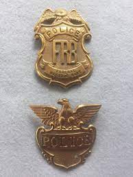 Federal Reserve Bank Police Shirt And Hat Badge Police Badge Police Officer Badge Badge