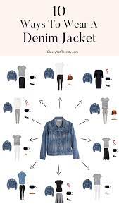 Pair your denim shirt with a pair of floral jeggings. 10 Ways To Wear A Denim Jacket Classy Yet Trendy