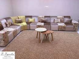 Uni bleu et beige crème | marorient. Salon Marocain Marron S Signature Moroccan Living Room Home Decor Living Dining Room
