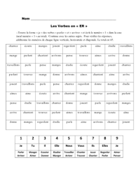 French Regular Verb Er Ir Re Activity Based On Sudoku