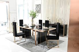 Modern Black And Rosegold Dining Set Decodesign Furniture Furniture Store Miami Fl Wholesale Prices