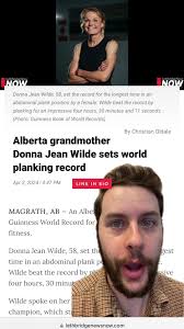 A 58-year-old woman from southern Alberta has set the Guinness world record  for planking. Learn more at LethbridgeNewsNow.com #YQL #LNN #Lethbridge  #Magrath #Alberta #News #Planking ...
