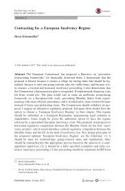 Cio winding up part 1 cio voluntary arrangements part 2 the insolvency act 1986 as it will apply to cios. Pdf Contracting For A European Insolvency Regime