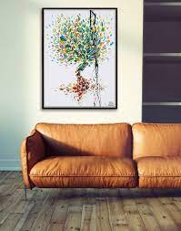 Tree 40 X 30 Original Oil Painting On Canvas Etsy Cognac Leather Sofa Decor Interior