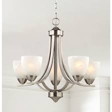 You'll love our affordable pendant lights, vintage style chandeliers and light fixtures from around the world. Satin Nickel Chandelier With Alabaster Glass Shades 222 09 Destination Lighting