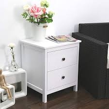 Amazon Com Kinbor Kinbor Bedroom Furniture Night Stand Table With Double Drawers And Cabinet F Black Bedroom Furniture Nightstand Storage Bedroom Night Stands