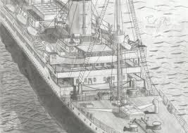 the titanic sinking drawing