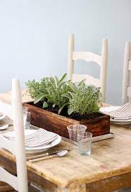 Jenny Steffens Hobick Easy Summer Centerpiece Planted Herbs Table Settings Everyday Summer Table Settings Kitchen Table Centerpiece