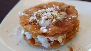 Milk Bastilla Also Called Jawhara Is A Traditional Moroccan Dessert Made Of Bastilla Dough And A Milk Cream Flavored Moroccan Desserts Desserts Dessert Recipes