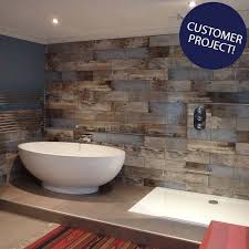 Rustic Blue Reclaimed Wood Effect Tiles Wood Tile Bathroom Blue Bathroom Tile Wood Effect Tiles