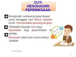 Cuti bersalin bergaji (paid maternity leave) adalah hak pekerja wanita dan ia adalah bagi tempoh tidak cuti bersalin tidak boleh lewat daripada hari berikutnya selepas seseorang pekerja wanita itu bersalin (confinement). Kemudahan Cuti 1 Ringkasan Pemakaian Tafsiran Kuasa Melulus