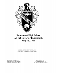 Rosemount High School All-School Awards Assembly May 25, 2011