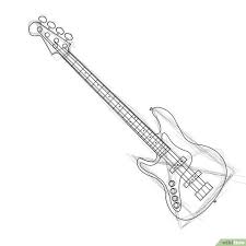 Black And White Electric Guitar Drawing How To Draw A Bass Guitar Guitar Drawing Guitar Doodle Bass Guitar