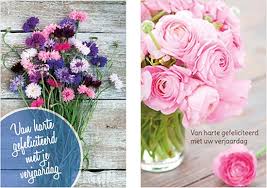 Bol Com 10x Dubbele Wenskaart Met Envelop Gefeliciteerd Bloemen 11 5 X 17 Cm