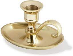 Metal or wood repair problems. Amazon Com Brass Candlestick Holder For Taper Candles Traditional Chamberstick Shape With Handle Metal Fits Standard Tapered Candles For Window And Mantle Display Kitchen Dining