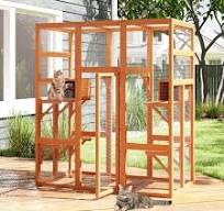 COZIWOW Large Wooden Cat House Catio Enclosure CW12T0499 ...