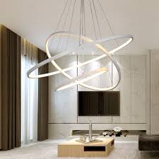 Moderne Led Lustre Anneau Lustre Eclairage Avec Telecommande En Aluminium Lampes Pour Salle A Manger Ch Lustre Salle A Manger Lustre Moderne Eclairage Du Salon