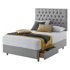 King size bed head headboard bedhead fabric frame base grey luca. Buy Silentnight Sassaria 2 Drw Kingsize Divan Headboard Grey Divan Beds Argos