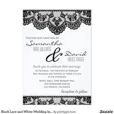 Black Lace And White Wedding Invitation Zazzle Com Black Wedding Invitations White Wedding Invitations White Lace Wedding Invitations