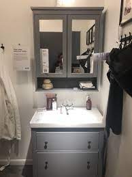 Installation of ikea hemnes cabinet, odensvik sink, and dalskär faucet. Hemnes Bathroom Vanity For Ikea Decorating Bathroom Shelves Ikea Bathroom Vanity Bathroom Shelf Decor
