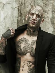 Photos Of A Male Model With Real Facial Tattoos Facial Tattoos Male Models Male Body Art
