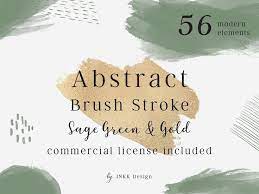 Sage Green Gold Abstract Paint Brush Stroke For Commercial Use Brush Stroke Clipart Abstract Brush Stroke Png Paint Brush Clipart Q002 Gold Abstract Painting Green And Gold Brush Strokes