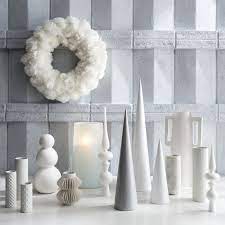 3 Piece Hat Trick Vase Set Grey Christmas Decor White Christmas Decor Minimalist Holiday Decor