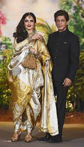 The Star Studded Reception Ceremony Of Sonam Kapoor Ahuja And Anand Ahuja Rekha Actress Rekha Saree Bollywood Designer Sarees
