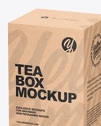 Tea Kraft Box Mockup In Box Mockups On Yellow Images Object Mockups