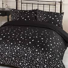 Black And Silver Sequin Comforter Set Glitz Black Silver Grey Printed Sequin Diamond Duvet Quilt Cover Bedding Set Black Duvet Cover Black Duvet Duvet Cover Sets