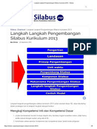 Silabus sd kurikulum 2013 pdf. Langkah Langkah Pengembangan Silabus Kurikulum 2013 Silabus Pdf