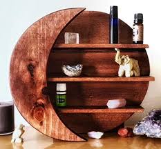Biewoos wood wall shelf rustic modern wall mounted storage shelving heavy duty wooden wall decor for bedroom, living room, bathroom, kitchen, office and more (natural wood) 4.7 out of 5 stars. Alpler Business Moon Shelf Wall Decor Crystals Shelf Altar Oils Rustic Modern Wood Craft Home Furniture Artcraft Farmhouse Decorative Shelf Wall Decor Handmade Item Wantitall
