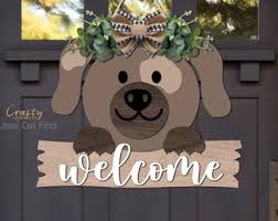 SVG: Dog Door Hanger SVG, Summer Door Hanger SVG