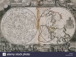 Map From 1691 Showing Two Hemispheres On The Left Is A