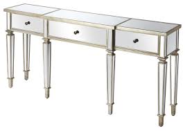 Oak pressing on board colors available: Butler Hayworth Mirrored Console Table Traditional Console Tables By Furniture East Inc Houzz