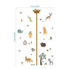 us 3 11 20 off zoo safari wild animals growth chart height measure wall sticker decorative kids baby nursery home decor decal poster mural in wall