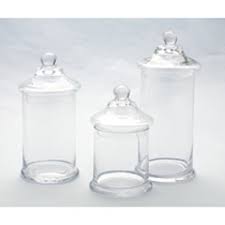 Decorative Jars Set Of 3 Glass Jars With Lids Apothecary Jars Glass Jars
