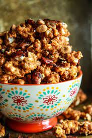 Salted Peanut Butter Caramel Corn With Bacon Recipe Caramel Corn Popcorn Recipes Peanut Butter