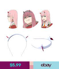 Darling In The Franxx Zero Two Code 002 Headband Headwear Cosplay Accessary Prop Fantasias De Cosplay Roupas De Anime Ideias De Cosplay