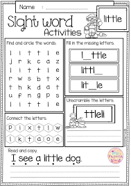 These Sight Word Activities Pages Are Perfect For Preschool Kindergarten An Kindergarten Worksheets Sight Words Sight Words Kindergarten Sight Word Worksheets