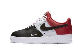Nike Air Force 1 White Black Swoosh On Feet Preview Nike Black Toe Air Force 1 Low Mini Swoosh Eu Kicks Sneaker Magazine Nike Air Force Black Nikes Nike